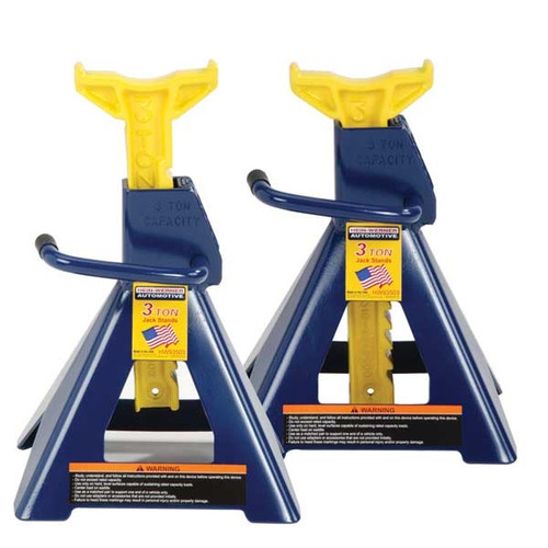 Hein-Werner Jack Stand - Blue/Yellow, 3 Ton Capacity (HW93503)