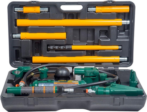 Omega Hydraulic Collision Repair Kit With Blow Mold Carrying Storage Case - Portable Ram 4 Ton Capacity (OP040PS)