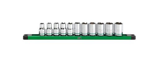 SK Tools Socket Set - Chrome, Standard, Metric, 6 Point, 1/2" Drive, 11 Piece (SK01343)