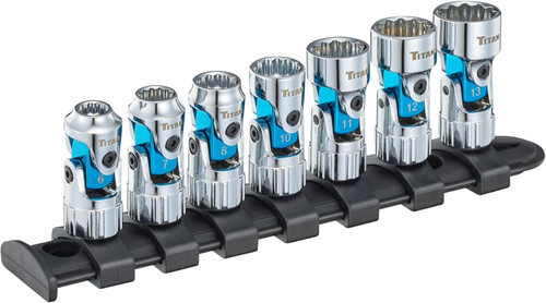 Titan Tools Auto Flex Universal Socket Set - Metric, 1/4" Drive, 7 Piece (66840)