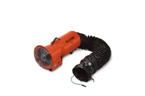 Allegro 8" Axial EX Blower with Canister & 15’ Conductive Ducting, 220V AC/50 Hz 9514-05E for international hazardous ventilation.