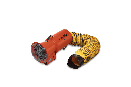 Allegro 8" Axial AC Blower with Canister & 25’ Ducting 9514-25 for efficient portable airflow.