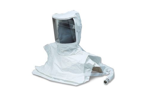 Allegro Double Bib Maintenance-Free Tyvek Hood 9912-EF for lightweight, disposable respiratory safety.