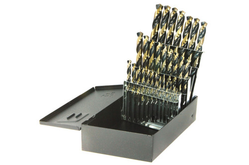 Drillco 1035N29 29pc 3/8" Shank Drill Set 1/16–1/2 x 64 for heavy use and storage