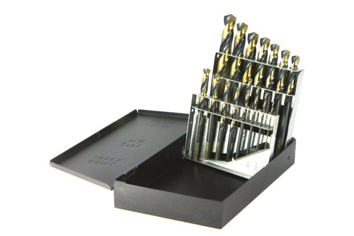 Drillco 1045N15 15pc Mechanics Drill Set 3/8" Shank 1/16–1/2 for varied metal boring