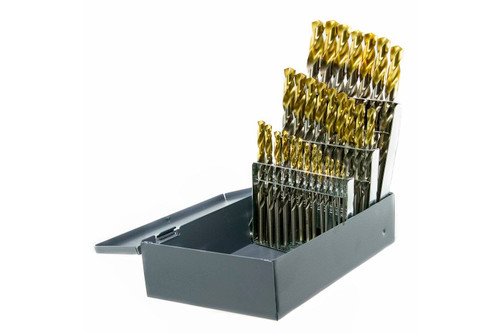 Drillco 450T29 29pc TiN Tip Drill Set 1/16–1/2 x 64th for broad drilling range