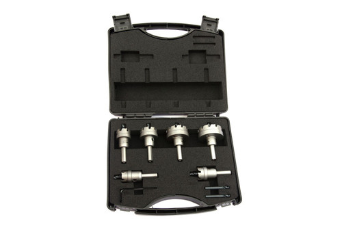 Drillco 95CT6S 6-pc TCT Hole Cutter Set 3/16" DOC – Full carbide set for multi-size jobs