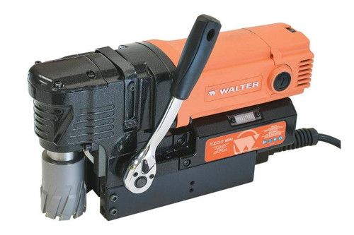 Walter Icecut Mini Low-Profile Magnetic Drill Unit 39D050 for compact drilling in tight spaces.