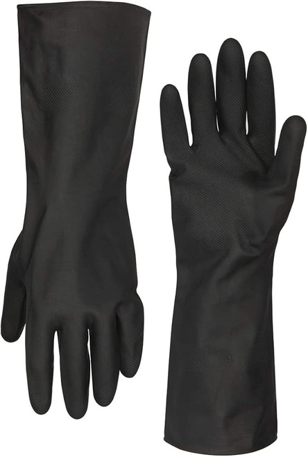 Flexzilla Pro Gloves - XLarge - Heavy Duty Cleaning, Neoprene, 13 in. Long Cuff, Black (GC400PXL)