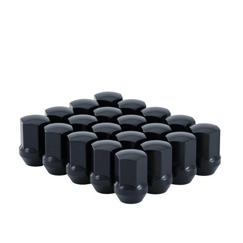West Coast W5514LSB 14x1.5 OE lug nut 7/8" hex 1.53" 5 lug install kit Black fits Chevy GM.