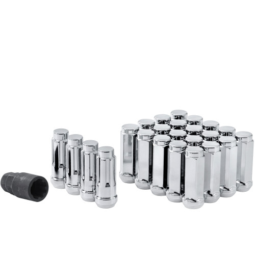 West Coast W56014X 14x1.5 bulge acorn lug nuts 3/4" hex 2.4" 6 lug install kit chrome.