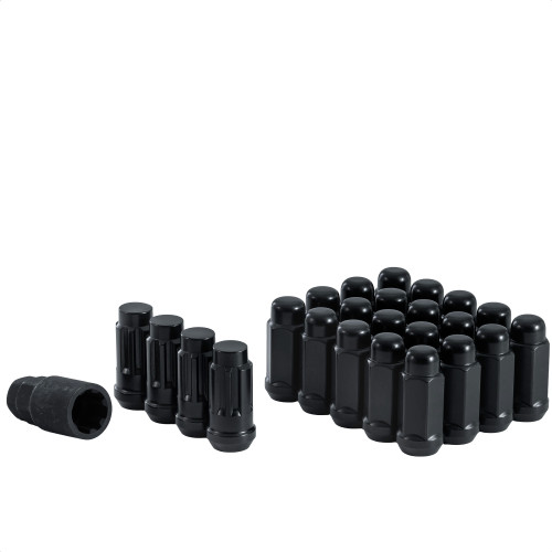 West Coast W56042LB 14x2 bulge acorn lug nuts 3/4" hex 1.9" 6 lug install kit Black.