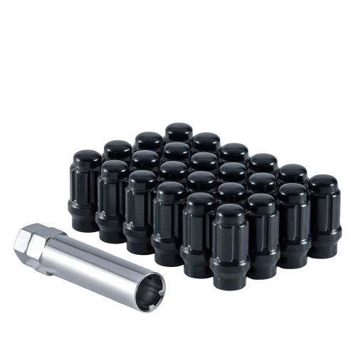 West Coast W56125SEB 12x1.25 bulge acorn spline ET lug nuts 1.55" 6 lug install kit Black.