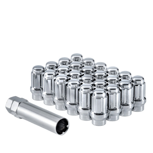 West Coast W56125SE 12x1.25 bulge acorn spline ET lug nuts 1.55" 6 lug install kit chrome.