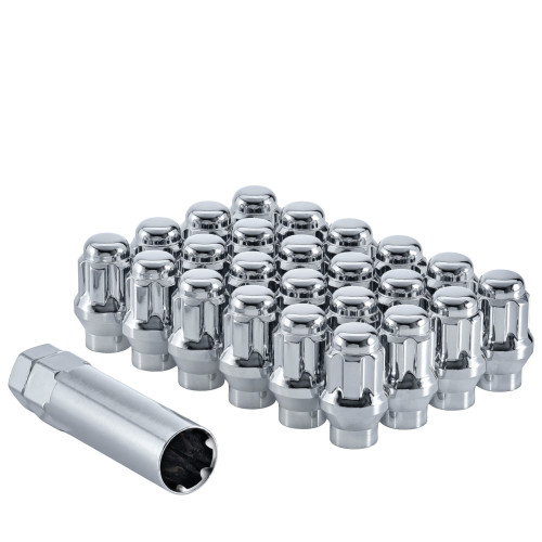 West Coast W5514SE 14x1.5 bulge acorn spline ET lug nuts 1.55" 5 lug install kit chrome 87345.