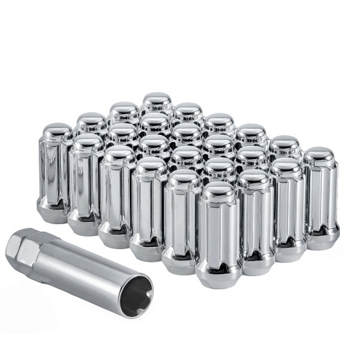 West Coast W5612ST 1/2" bulge acorn spline lug nuts 1.9" 6 lug install kit chrome 87335.