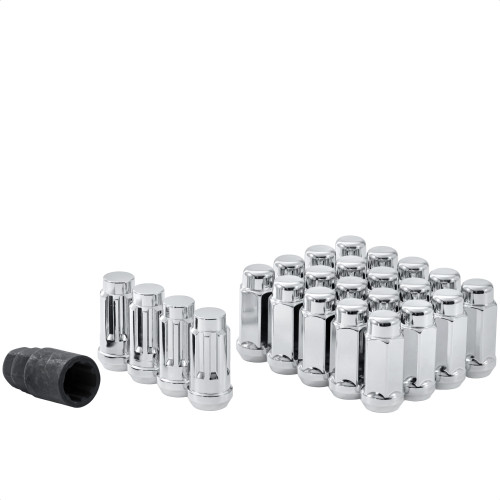 West Coast W55175L 12x1.75 bulge acorn lug nuts 3/4" hex 1.9" 5 lug install kit chrome.