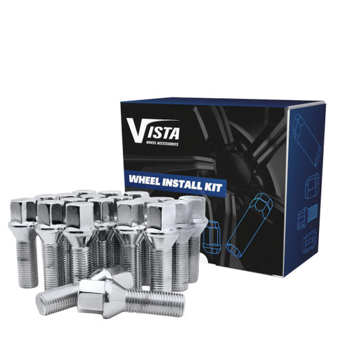 West Coast DPC27015CBH 12x1.5 conical lug bolt 17mm hex 27mm 5 lug install kit chrome.