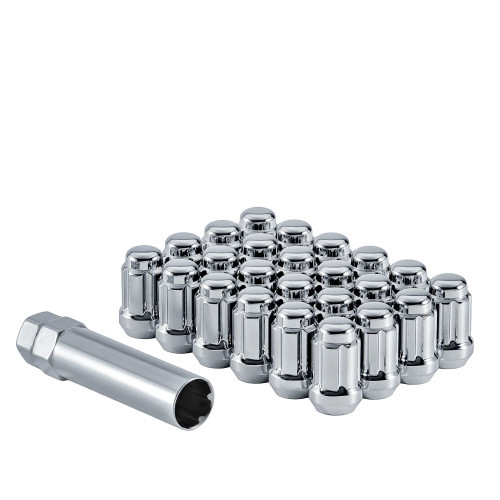West Coast W56125S 12x1.25 bulge acorn spline lug nuts 1.38" 6 lug install kit chrome.