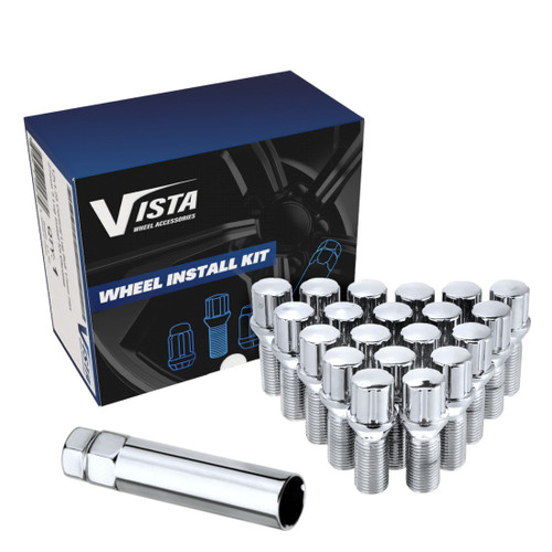 West Coast DPC22025CB 14x1.25 conical spline lug bolt 22mm 5 lug install kit chrome.