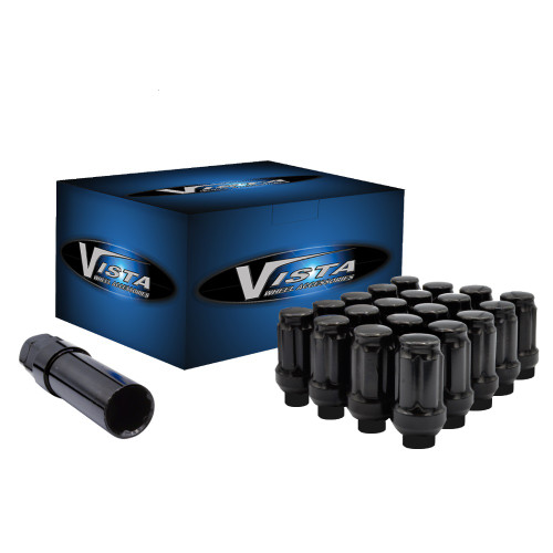 West Coast DPC5614SEB 14x1.5 bulge acorn spline ET lug nuts 1.55" 6 lug install kit Black SD-02.