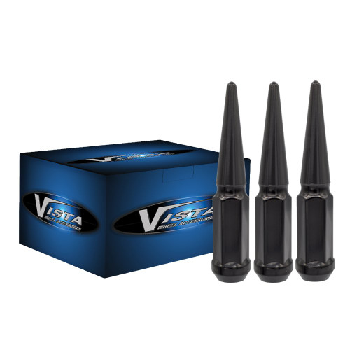 West Coast DPC5842LSPKB 14x2 spike lug nuts 3/4" hex 4.37" 8 lug install kit Black