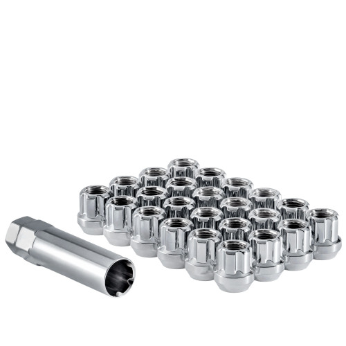 West Coast W5896STO 9/16" open bulge acorn spline lug nuts 0.85" 8 lug install kit chrome