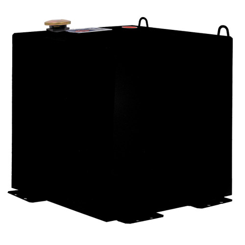 The BETTER BUILT 50 Gallon Black Steel Transfer Tank (29211583) is a durable square diesel transfer tank made from 14-gauge steel with a black powder-coat finish. Designed for safe transport of non-flammable liquids such as diesel fuel, hydraulic fluid, water, or fertilizer, it features a baffle system for added strength and reduced liquid movement, while its compact 24-inch square design allows compatibility with truck boxes.