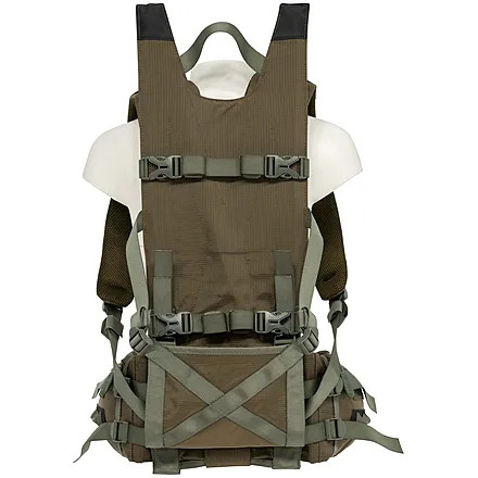 The BOG Inception Backpack Frame is a lightweight carbon fiber hunting pack frame built with 420D micro-ripstop nylon for durability. Weighing only 2 lbs 11 oz, it features an internal meat shelf, padded hip belt with gear pockets, and a quick-attach buckle system compatible with BOG Helix bags. Designed for western hunts, this pack frame offers secure load support, adjustable sternum strap, and reinforced Molle straps, making it ideal for hauling gear across rugged terrain.