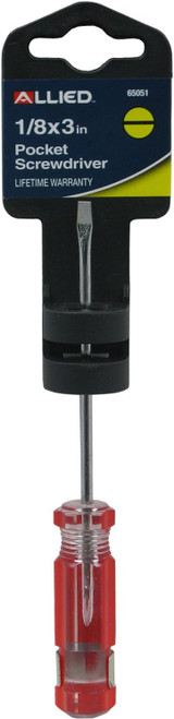 Allied Tools Slotted screwdriver - 1/8 x 3inch pocket screwdriver (65051)