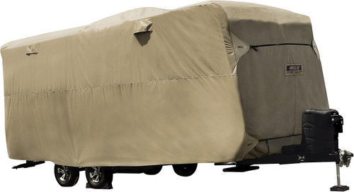 ADCO ADO74841 Travel Trailer Storage Lot Cover 20'1"-22' Tan for vehicle preservation.