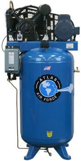 Atlas Automotive Equipment Af8P 80 Gallon Air Compressor, Mag Starter, 2 Cylinder, 2-Stage Pump, 5Hp (MP-5080VMBA)