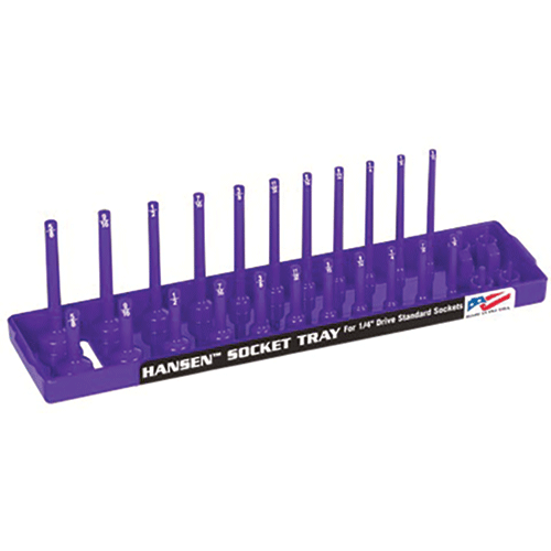 Hansen Global 3/8" Dr. Metric Regular, Deep Socket Holder - Purple