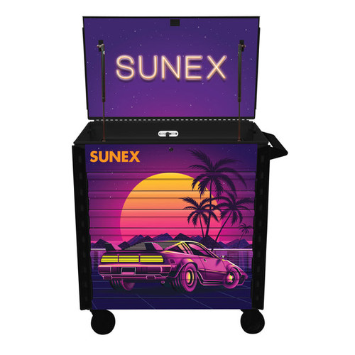 Sunex Tools Retro Black Full Drawer Service Cart (8057XTBKRETRO) by JB Tools