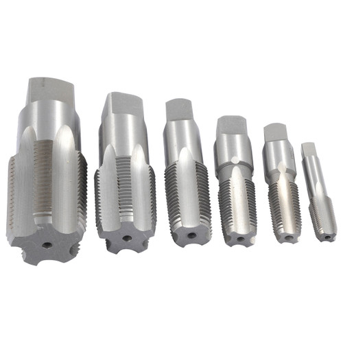 HHIP 1011-3307 6-piece carbon steel NPT taper pipe tap set 1/8"-1".
