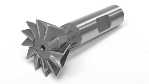 HHIP 2006-0218 1-7/8" 60° HSS dovetail cutter for machining grooves.