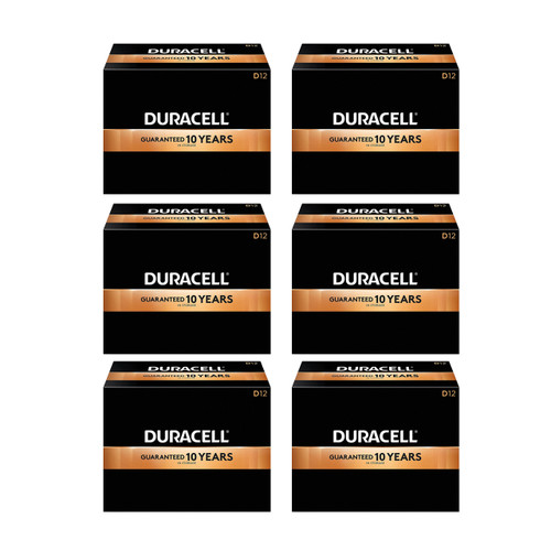 Duracell D Batteries, 1.5V - 6 packs of 12 (Case of 72) (MN1300)