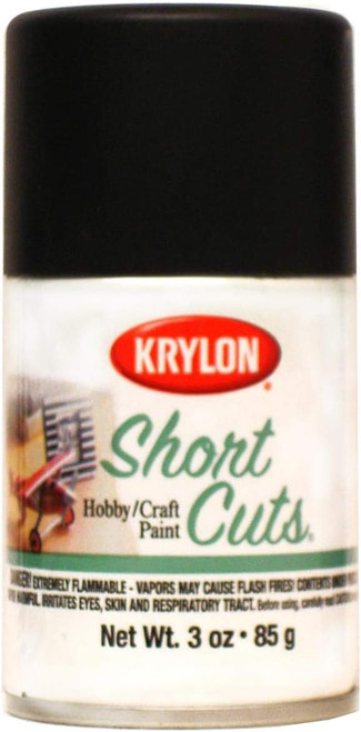Krylon KSCS056 Short Cuts¨ Flat Black 3 oz Aerosol for matte black craft finishes.