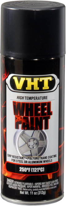 VHT SP183 Wheel Paint Satin Black Spray 11 oz designed for durable satin black wheel coating.