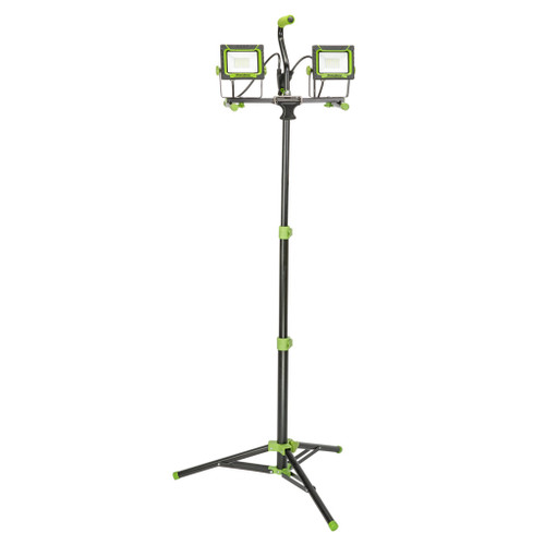 PowerSmith PWLD100T 10,000 Lumen LED Work Light with Adjustable Tripod Stand for bright jobsite lighting.