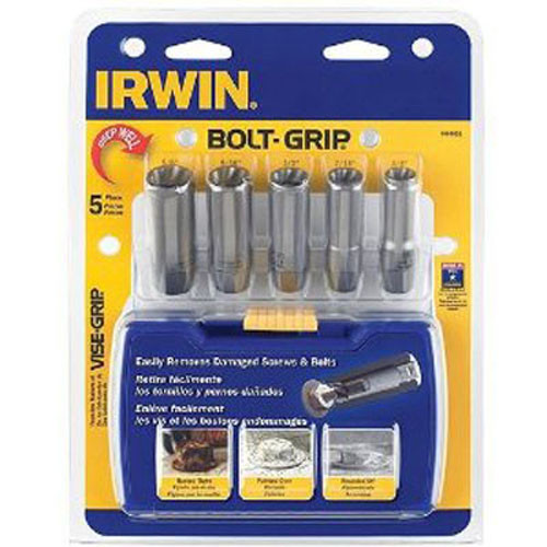 Irwin 3094001 Bolt Extractor Set, 5 Piece, 3/8" to 5/8"