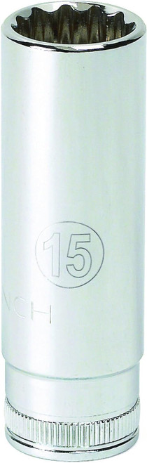 Gearwrench 1/4" Drive 12 Pt Deep Socket 15mm (80242)