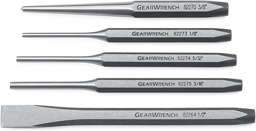 Gearwrench שיניים 82304 סט אגרוף ואזמל 5 חלקים