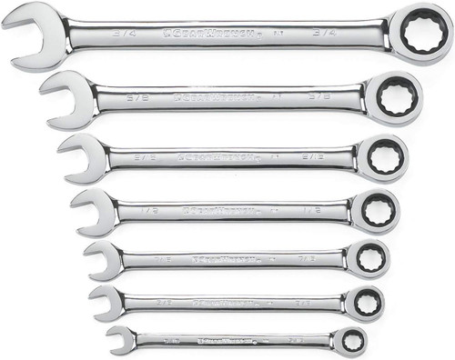 Gearwrench 9317 7 piece fractional Double Box End Ratcheting Socketing Wrenches