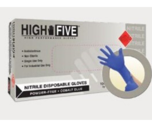 High Five N272 Powder Free Industrial Cobalt Nitrile Glove - Medium