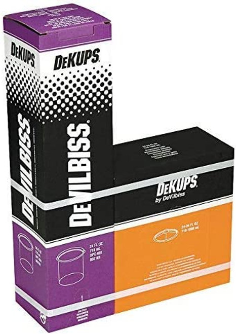 DeVILBISS DPC-601 DeKups Diposable Cup and Lids, 24 Oz, 32 Pack
