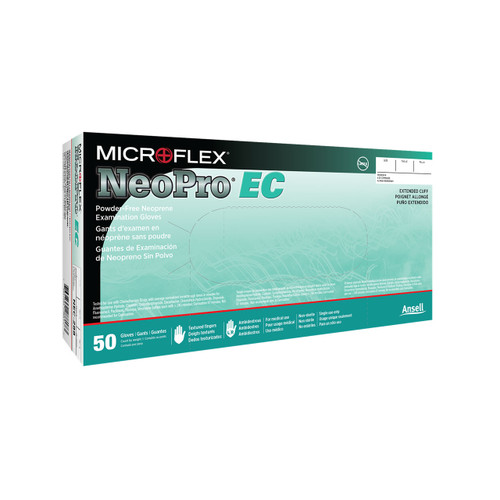 Microflex NEC-288L Powder Free Chloroprene Gloves, Extended Cuff - Large