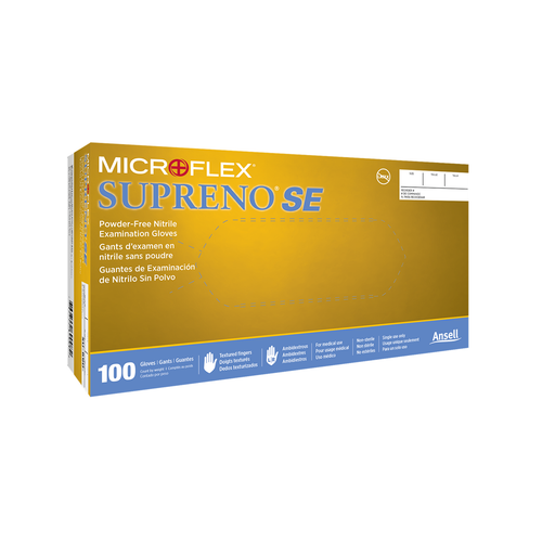 Microflex Supreno SE Nitrile Disposable Gloves Small Medical Grade 100 Count (SU-690-S)