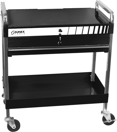 Sunex 8013ABK Service Cart w/Locking Top and Locking Drawer-Black