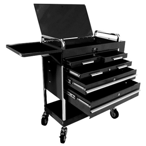 Sunex 8045BK Professional 5 Drawer Service Cart w/Locking Top-Black